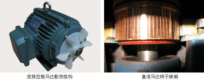 变频控制马达散热结构和直流马达转子碳刷 变频控制马达散热结构和直流马达转子碳刷